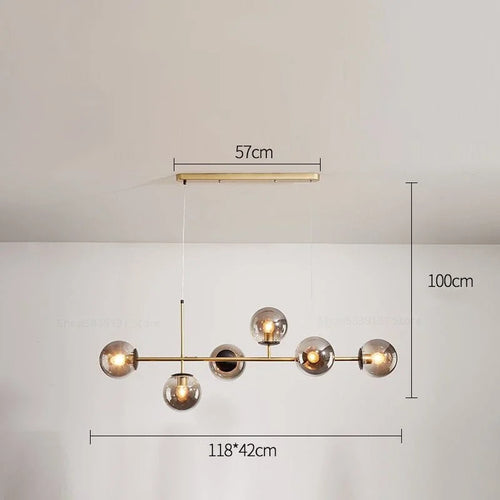 suspension nordique moderne en verre pour salon