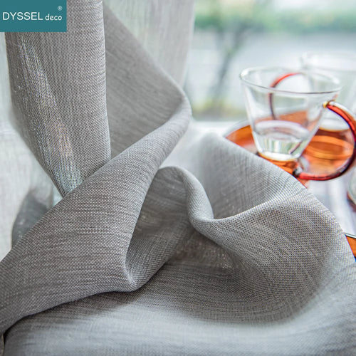 Voilage tulle flammé rayé style européen pour salon