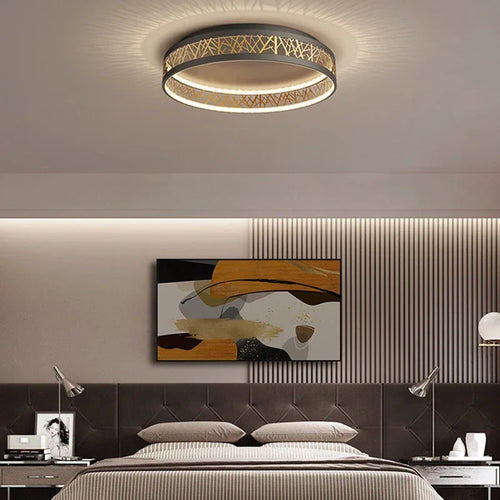 Plafonnier d'anneau modernes pour salon salle d'étude chambre décor à la maison lustres à intensité variable éclairage intérieur