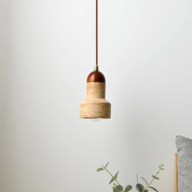 Suspension LED en marbre jaune - vue 4 sur 7