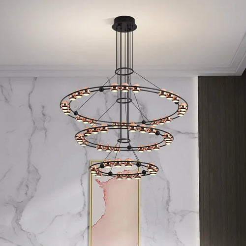 lustre led moderne en forme de haricot pour salon luxueux - vue 4 sur 13