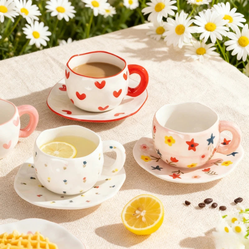 Mug céramique design irrégulier style coréen créatif - vue 4 sur 7