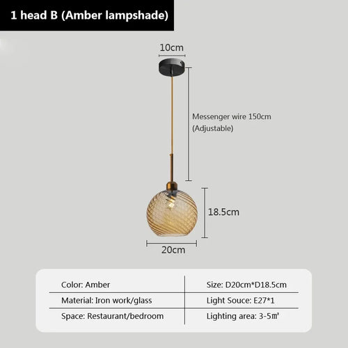 suspension moderne en verre design pour décoration intérieure - vue 13 sur 23