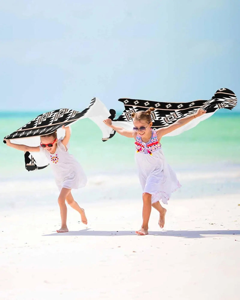 serviette de plage motifs aztèques douce absorbante légère