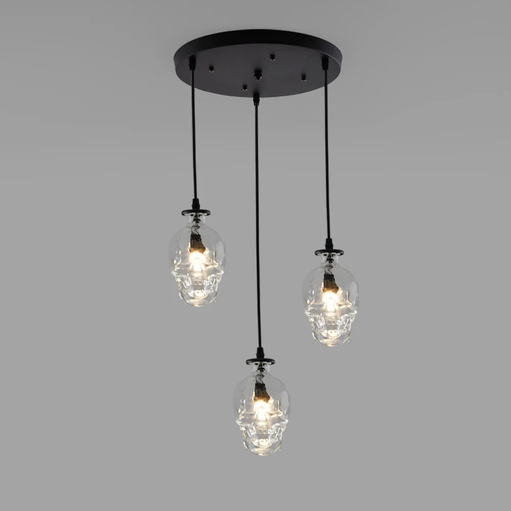 suspension loft américain rétro led crâne bouteille vin décoration café - vue 9 sur 9