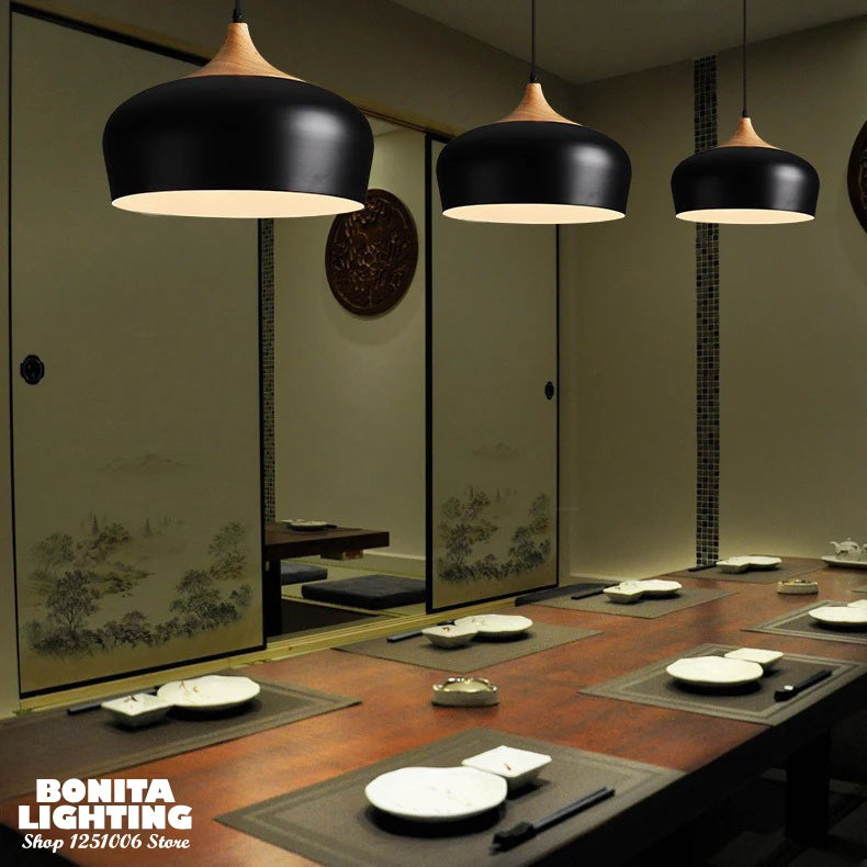 lustre en bois design nordique pour éclairage moderne - vue 6 sur 10