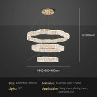 lustre moderne en cristal avec éclairage led design élégant