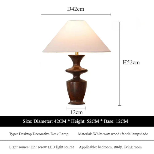 lampes de table modernes en bois et tissu pour décoration intérieure - vue 12 sur 15