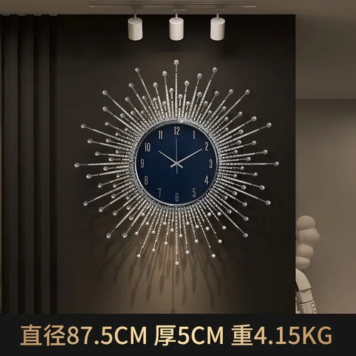 horloge murale de luxe en forme de soleil pour décoration moderne - vue 10 sur 10