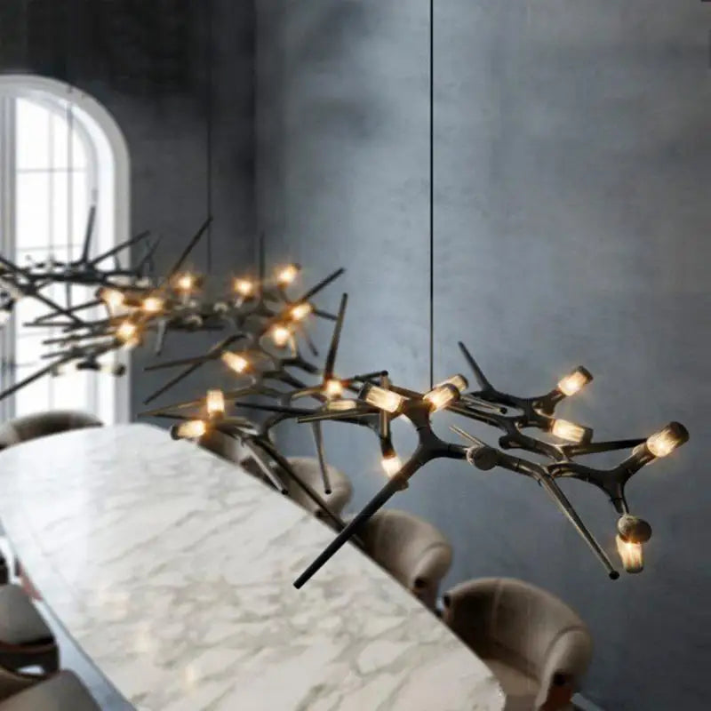 lustre led de luxe postmoderne pour restaurant et villa - vue 7 sur 12