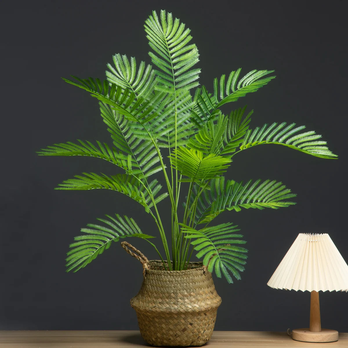 grandes fausses plantes palmier monstera et fougère décoration jardin - vue 4 sur 7