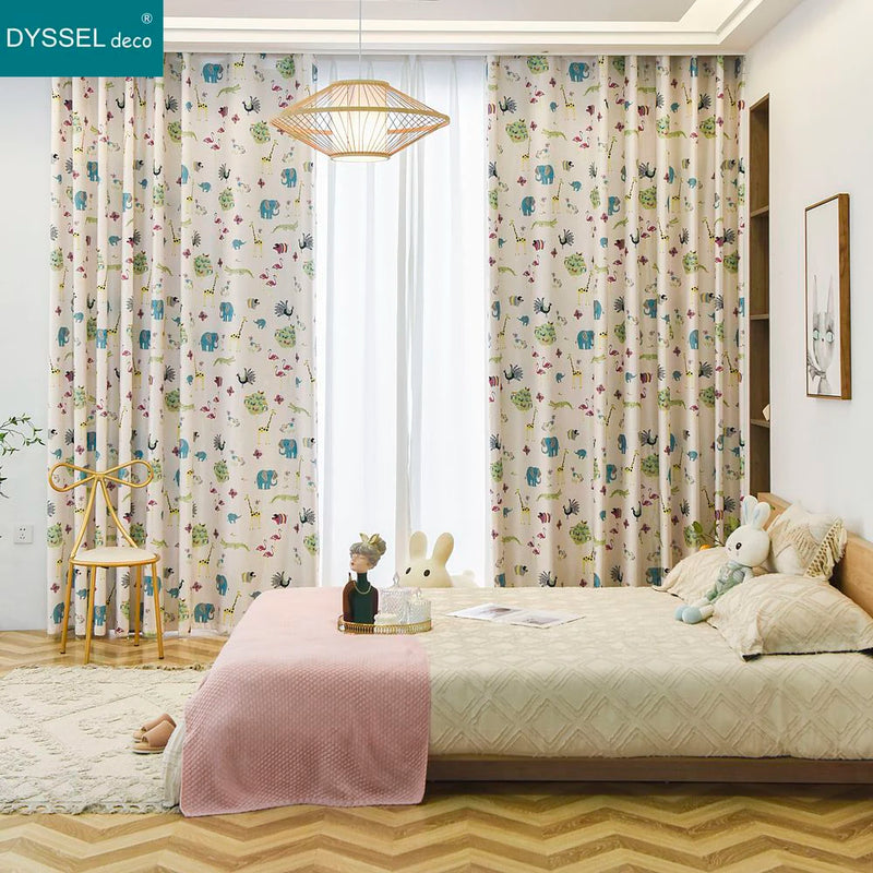 Rideau chambre enfant tulle animaux style européen