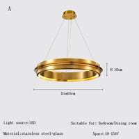 lustre led italien post-moderne avec anneau de suspension