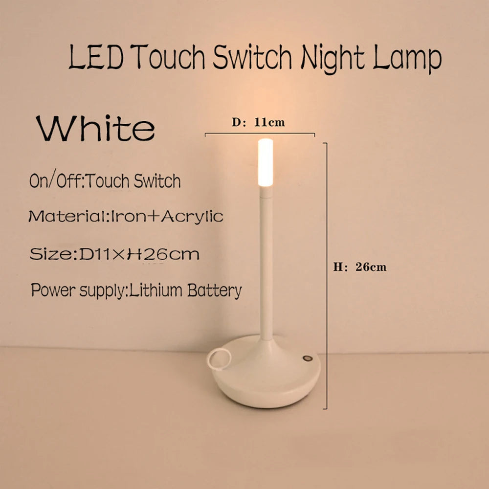 LED bougie lampe de Table de camping-car Rechargeable veilleuse tactile pour la décoration de la maison dîner atmosphère créative lampe de bureau - vue 9 sur 11