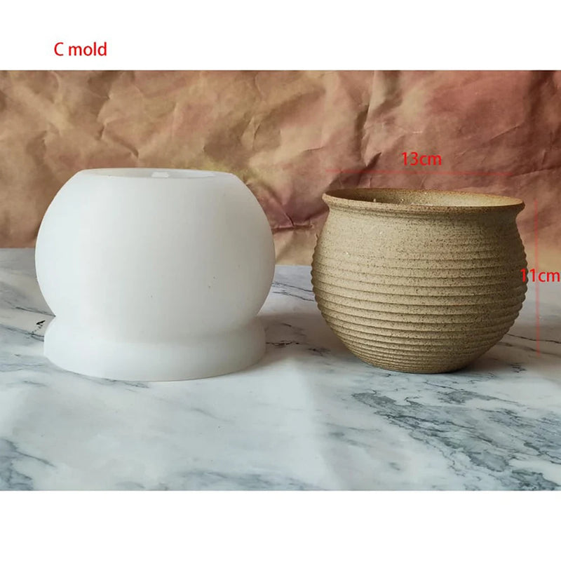 moule en silicone pour pots de fleurs en béton