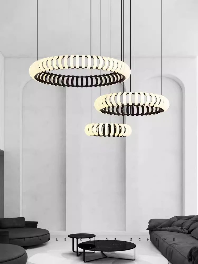 lampe pendante design moderne led ronde nordique pour décor atmosphérique - vue 7 sur 9