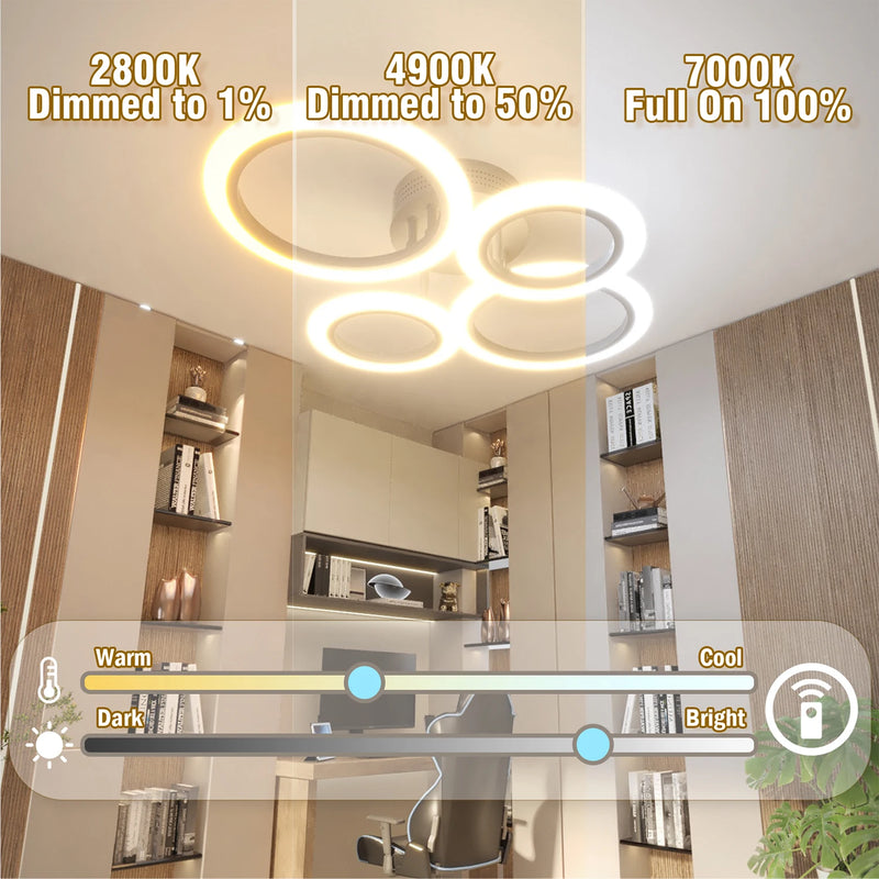 Plafond moderne à LEDs lampe luminosité continue dimmable télécommande plafonniers pour salon chambre cuisine salle à manger