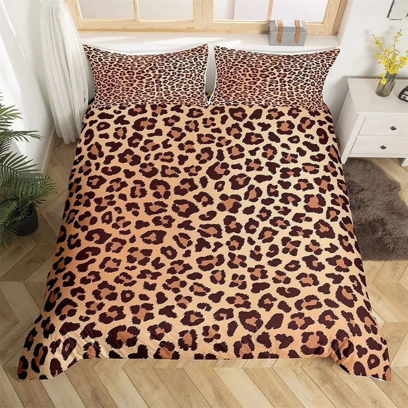 housse de couette léopard pour enfants et adultes en polyester