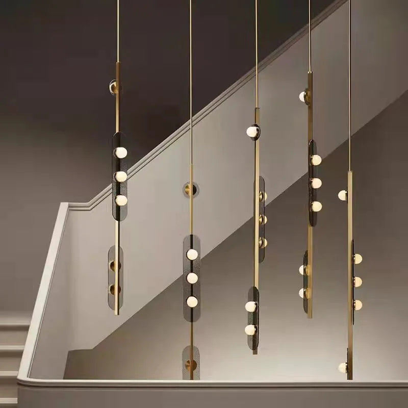 lustre en verre design art déco pour éclairage moderne - vue 3 sur 8