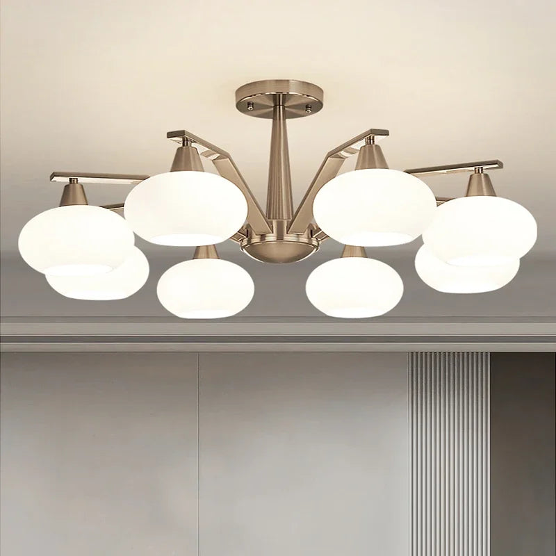 lustre moderne en métal avec éclairage led décoratif - vue 3 sur 12