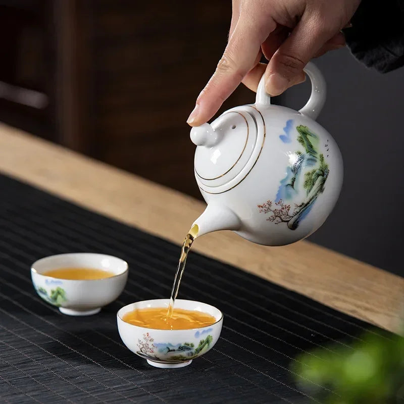 Théière porcelaine style yixing pour thé pu er - vue 4 sur 7