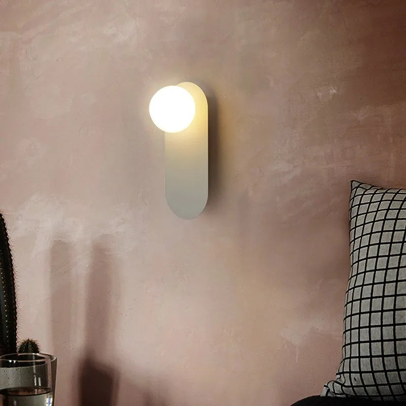 Applique murale LED nordique minimaliste en verre Orange