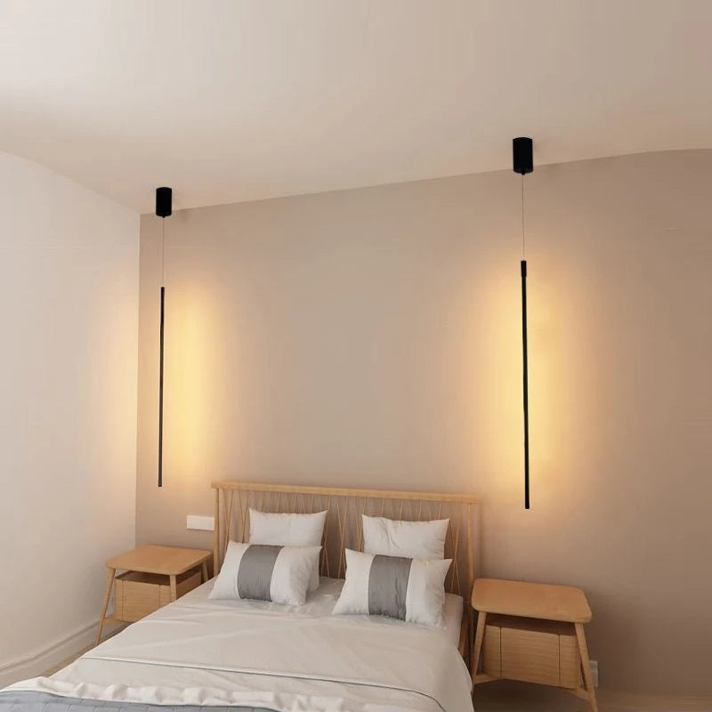 lustre led minimaliste longue bande luminaire suspendu moderne