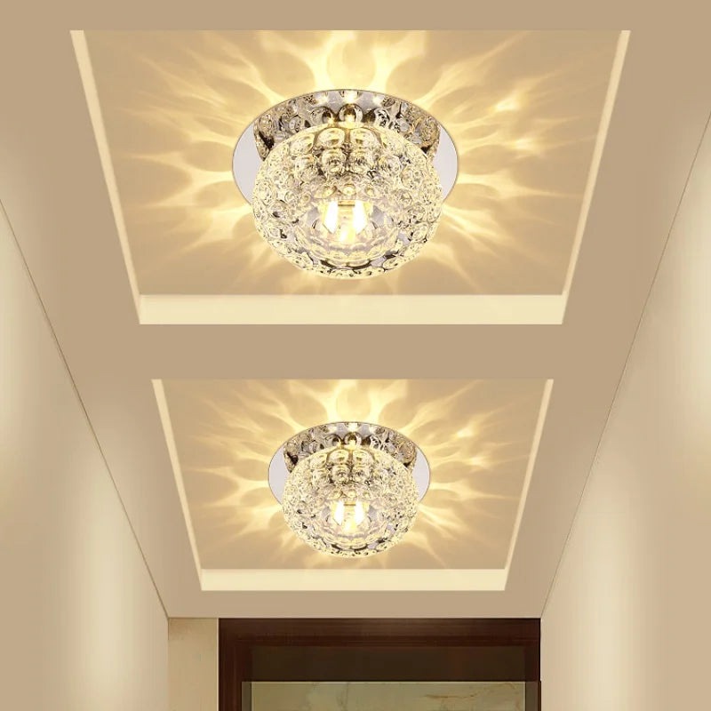 plafonnier en cristal à led pour décoration moderne - vue 4 sur 9