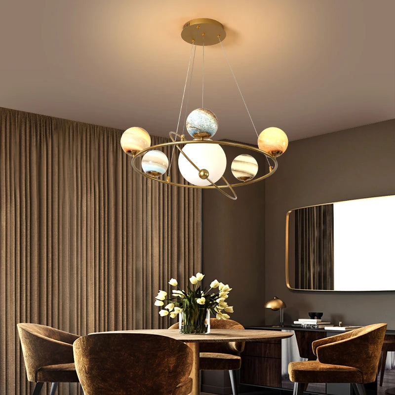 suspension créative en forme de planète pour décoration unique - vue 4 sur 9