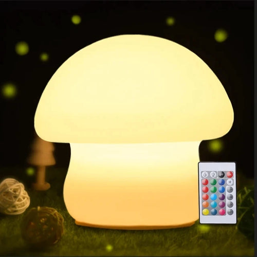 Champignon veilleuse LED Silicone capteur tactile batterie lampe chambre décor bébé chevet décoration lampes cadeau de noël - vue 9 sur 8