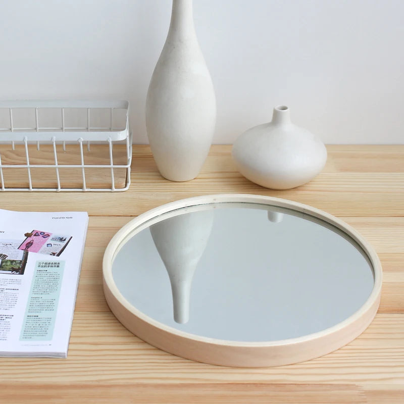 miroirs décoratifs ronds en bois nordique pour intérieur - vue 4 sur 8