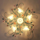 Romantique Chaud Fleur Plafonniers Fer Princesse Chambre Lampe Fille Salle De Mariage Luminaires Plafonniers Suspendus Pour La Maison Chambre