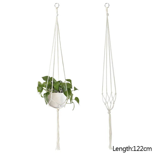 paniers suspendus en macramé pour plantes et décoration - vue 14 sur 19