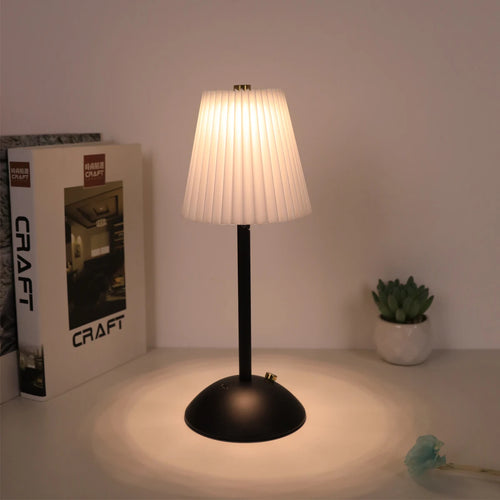 LED Nordic pleated desk lamp charging touch adjustable night light, bedroom sleep light, bar coffee shop decorative light - vue 10 sur 9