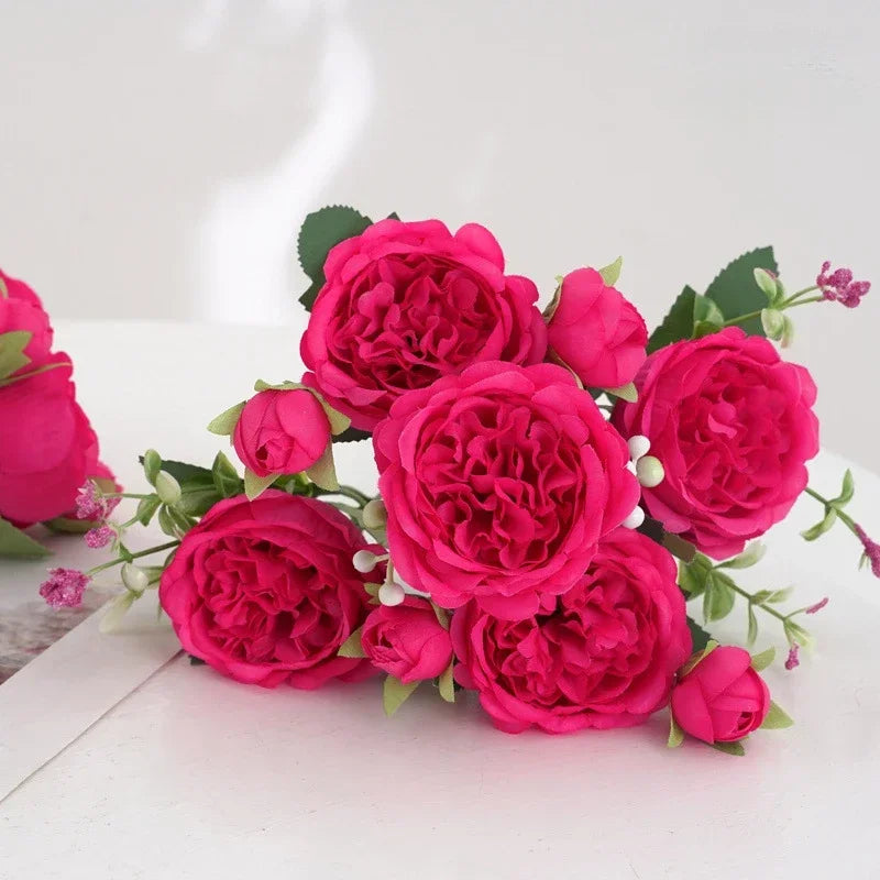 bouquet de pivoines artificielles pour décoration florale intérieure - vue 8 sur 17
