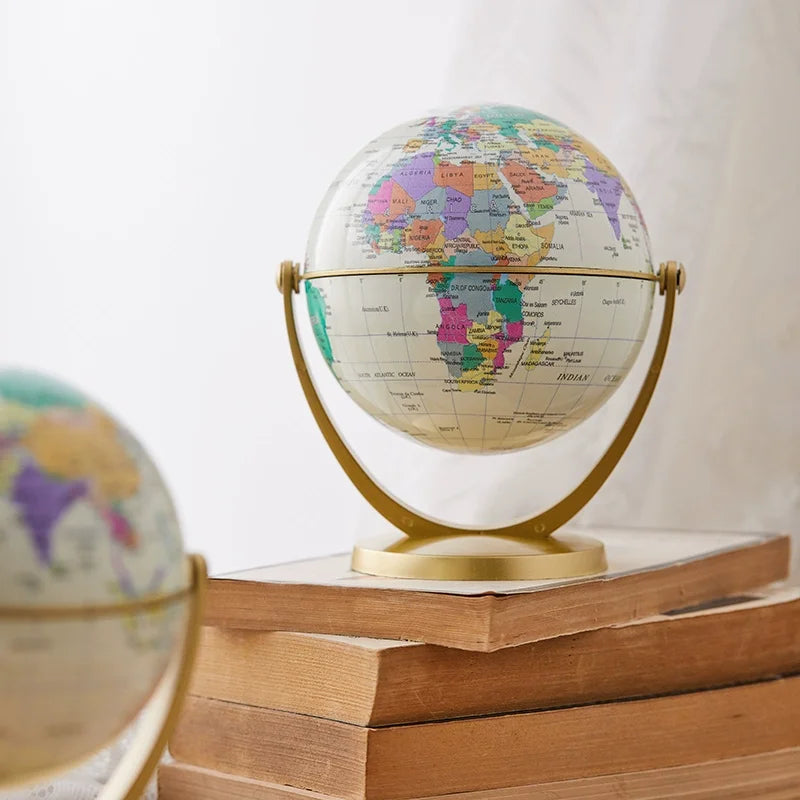 globe terrestre rétro rotatif pour apprendre la géographie - vue 4 sur 8