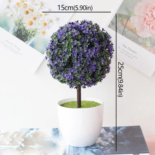 arbre artificiel bonsaï avec fleurs pour décoration intérieure - vue 12 sur 11