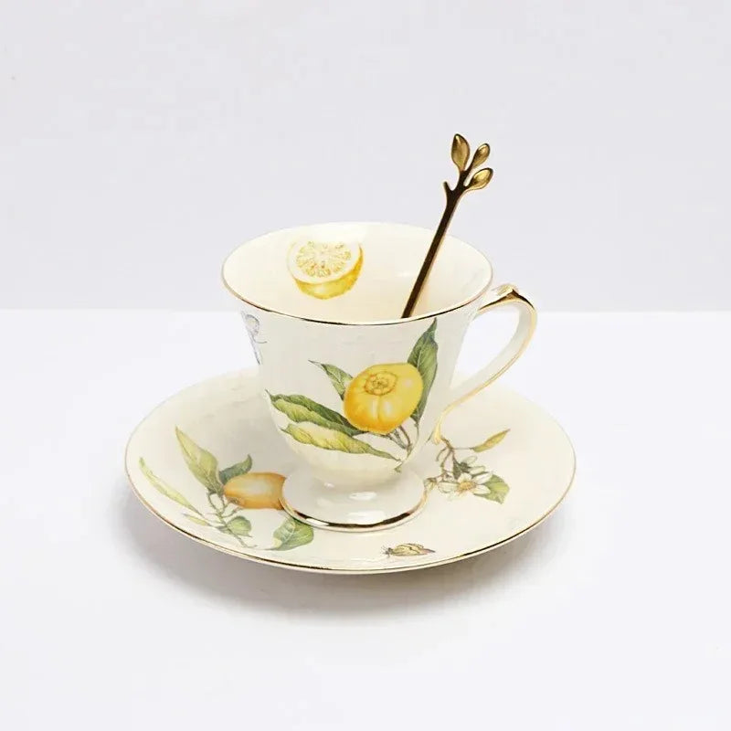 assiette ceramique style europeen motif citron elegante