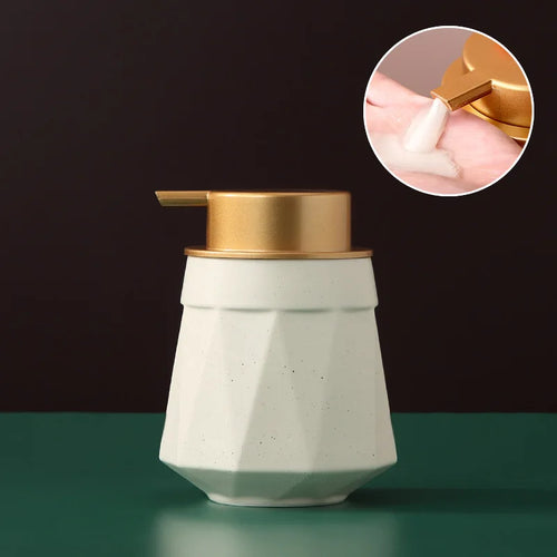 distributeur de savon portable en céramique 400 ml pour soins personnels - vue 9 sur 30