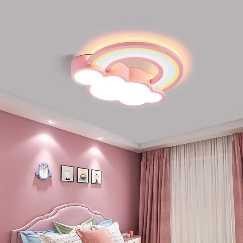 plafonnier moderne led en forme de nuage arc-en-ciel nordique