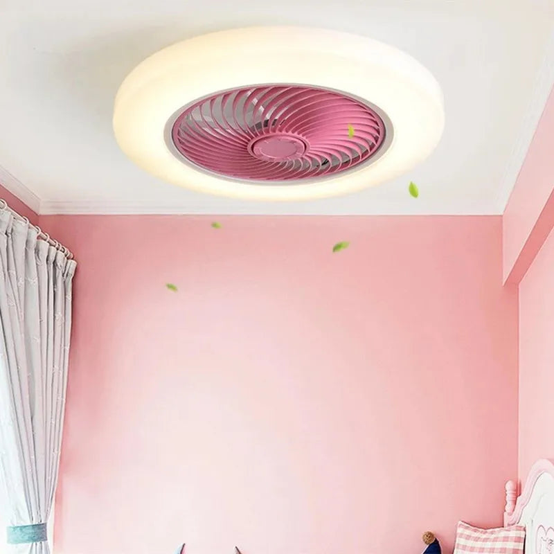 ventilateur de plafond avec télécommande dimmable et lumière LED minimaliste - vue 4 sur 11