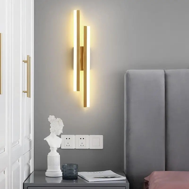 applique murale LED cuivre ligne tuyau acrylique abat-jour éclairage intérieur pour salon couloir luminaire