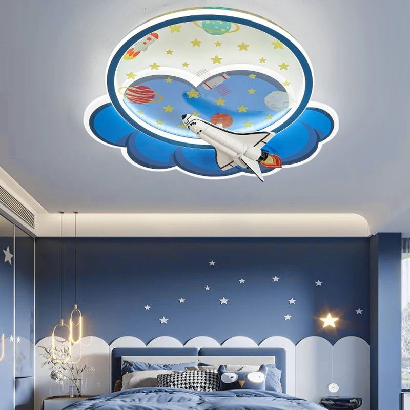 lustre d'intérieur pour enfant avec télécommande rocket lights boy