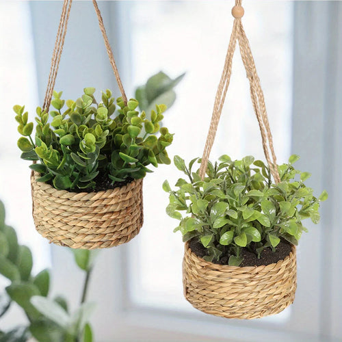 plantes artificielles eucalyptus romarin décoration verte en pot - vue 2 sur 9