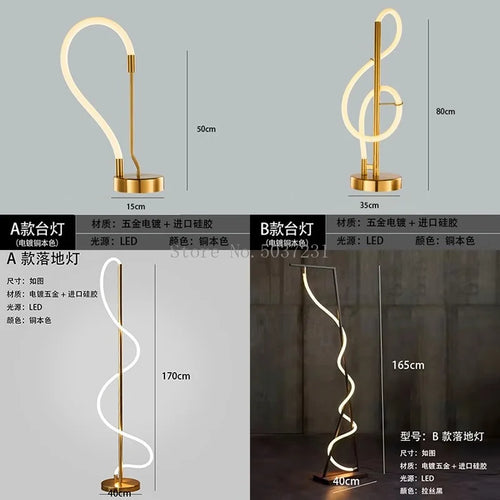 lampadaire led moderne design nordique créatif pour intérieur - vue 6 sur 9