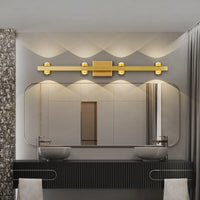 Applique murale moderne miroir LED dorée