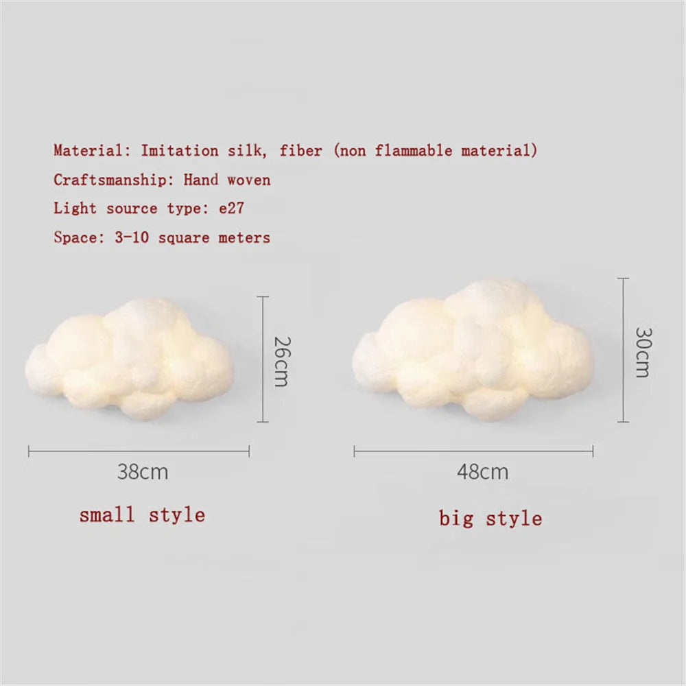 applique murale led nuage en imitation soie décorative pour enfants - vue 4 sur 14