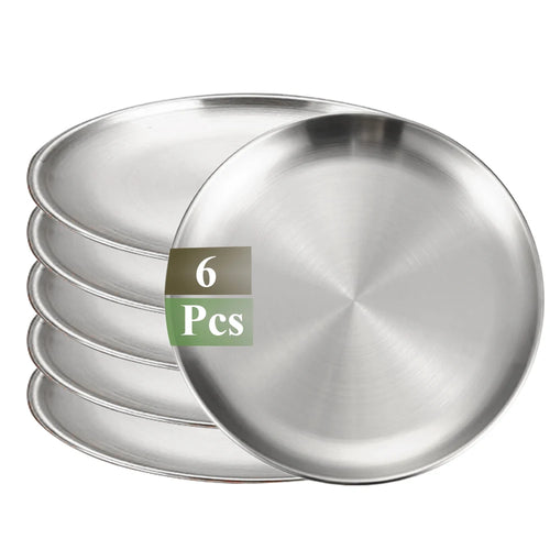 Ensemble 6 assiettes inox multifonction barbecue cuisine