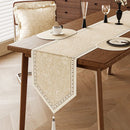 Chemin de table lin fleurs vintage style campagne