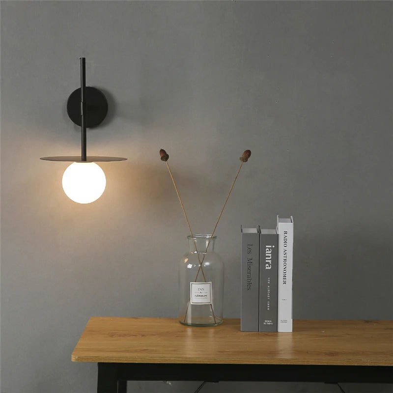 applique murale circulaires en fer et verre led personnalisables - vue 4 sur 8